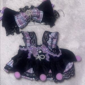 Labubu Kuromi dress, and headband set nwt